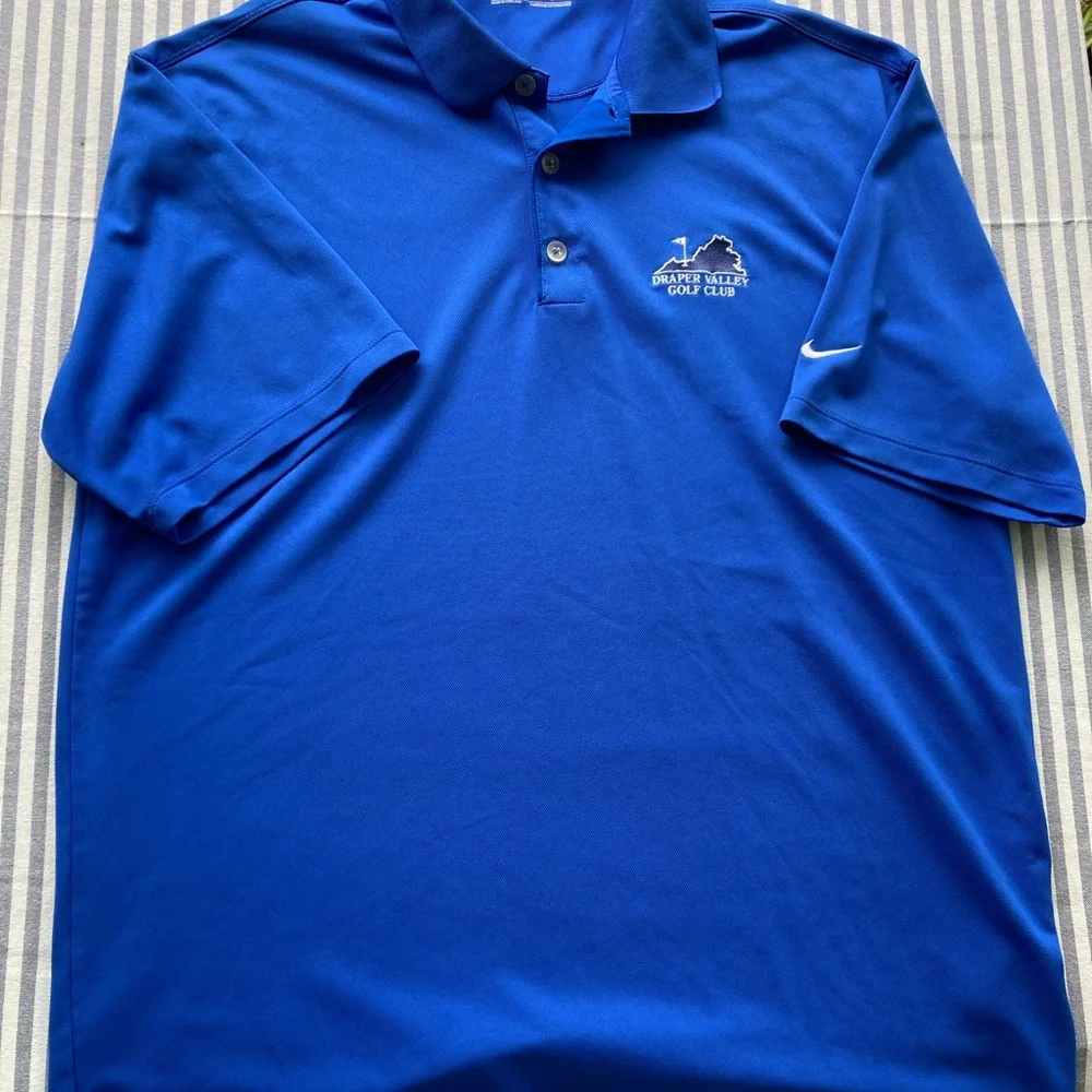 Nike Draper Valley Golf Club Blue Polo‎ Shirt w Nikefit Dry Technology Men Large